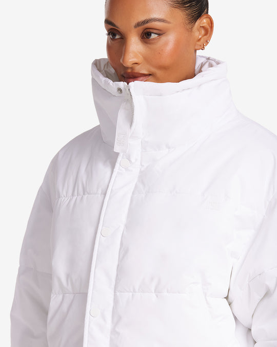 Cropped Puffer Jacket | White