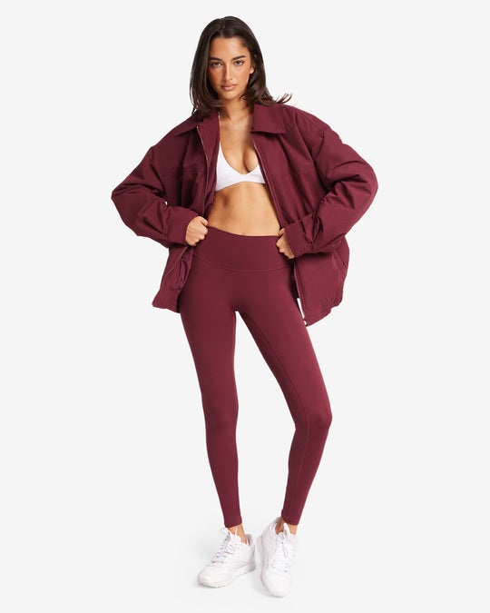 Oversized Bomber Jacket | Burgundy