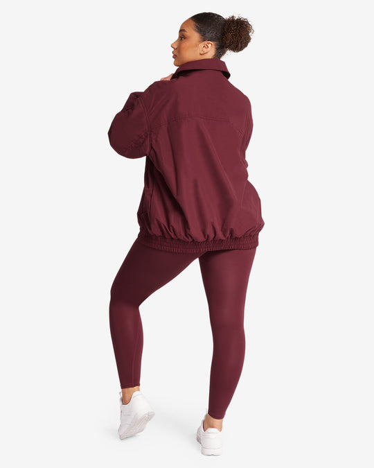 Oversized Bomber Jacket | Burgundy