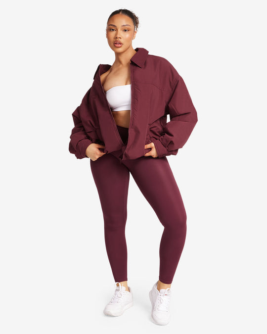 Oversized Bomber Jacket | Burgundy