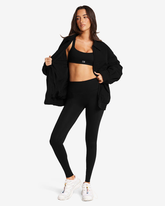 Oversized Bomber Jacket | Black