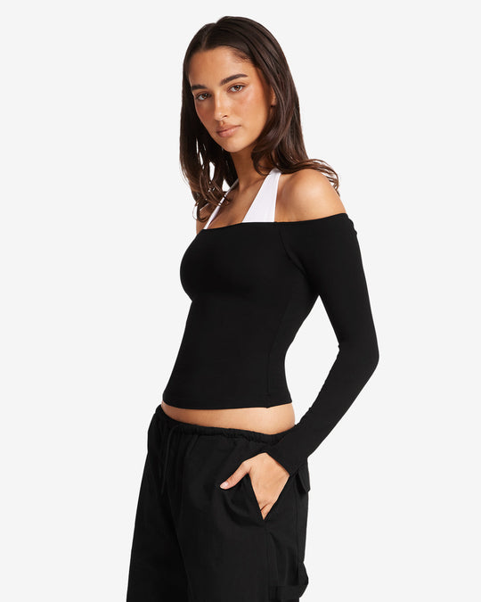 Black off the shoulder top near me on sale