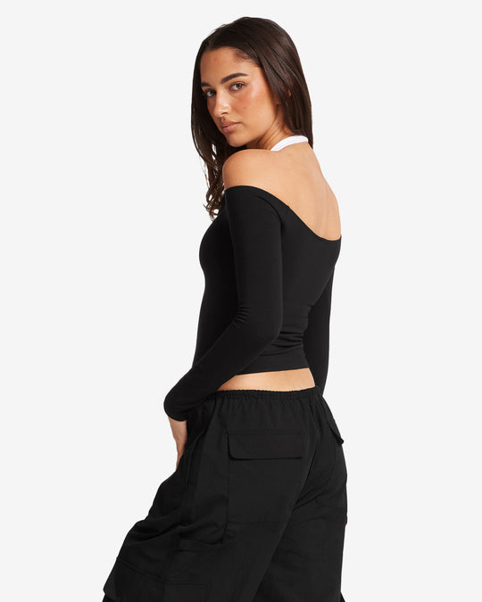 Off Shoulder Leisure Top | Black