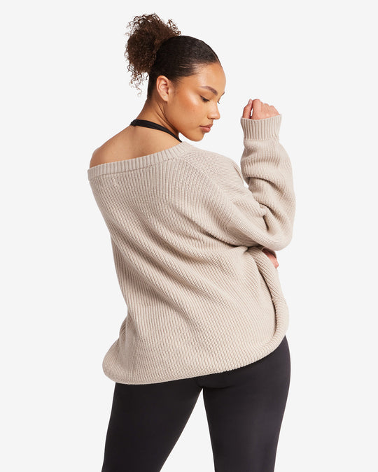 Off Shoulder Knit Sweater | Oak