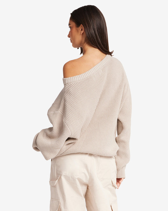 Off Shoulder Knit Sweater | Oak