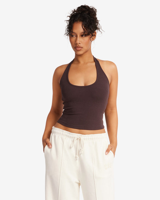 Rib Halter Tank | Espresso