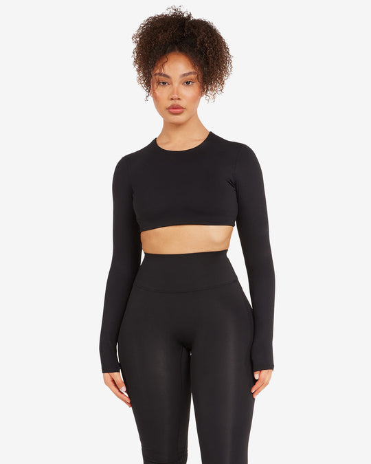 Freedom Luna Power Long Sleeve Crop | Black