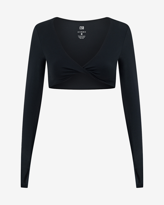 Fade Sierra Long Sleeve Crop | Black