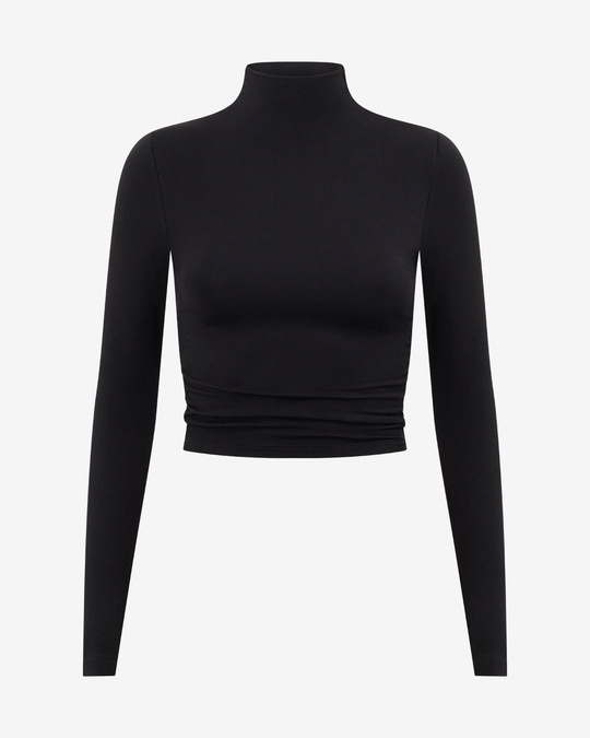 IM Long Sleeve Turtle Neck Top Black CSB