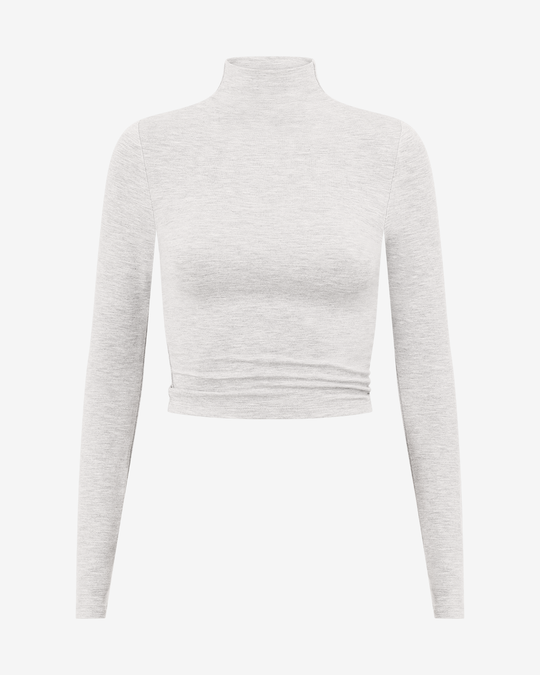 IM Long Sleeve Turtle Neck Top | Light Grey