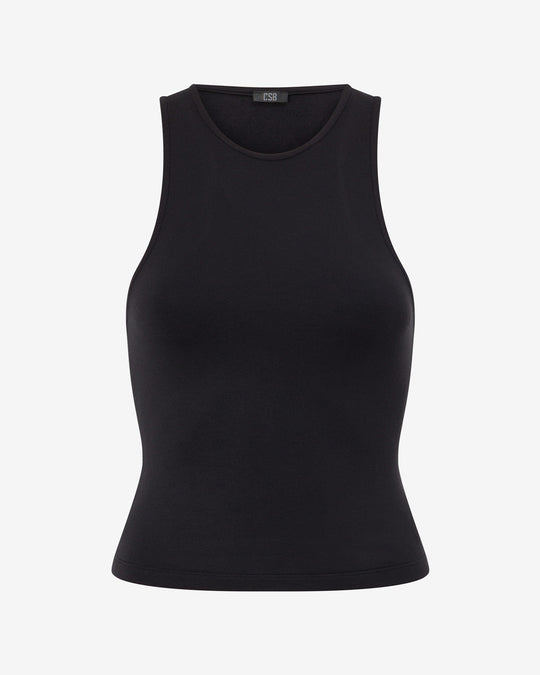 Longline High Neck Tank | Black