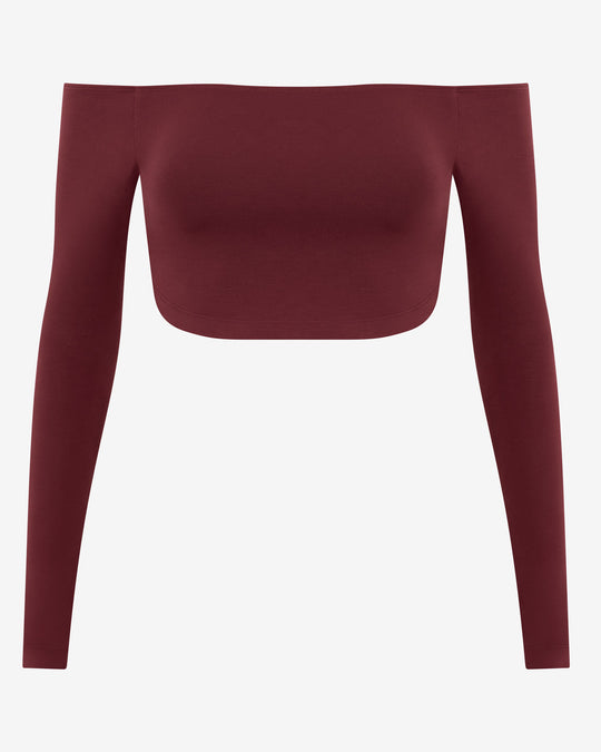 Open Back Long Sleeve Top | Burgundy