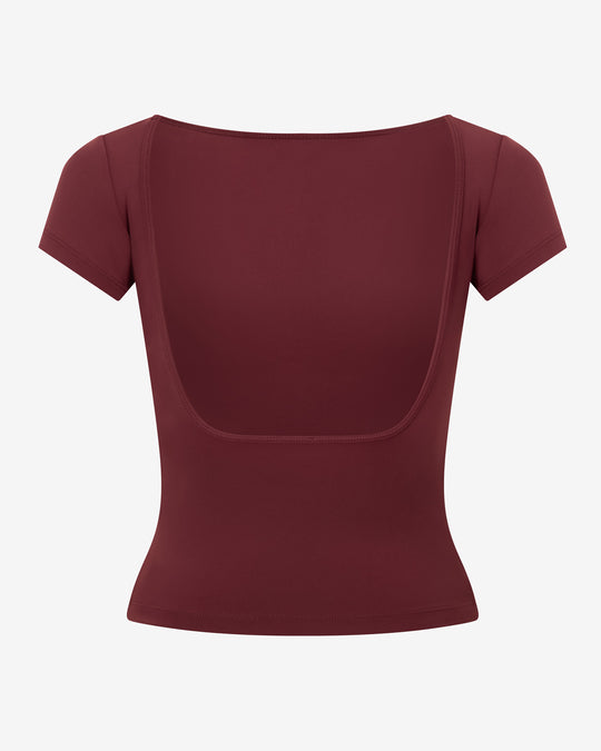 Open Back Tee | Burgundy