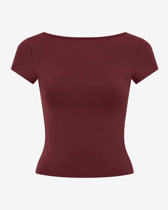 Open Back Tee | Burgundy