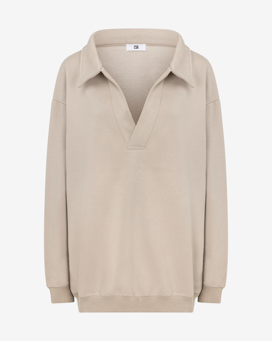 Oversized Collar Sweatshirt | Fawn