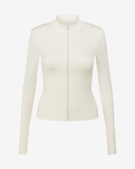 Serenity Longline Zip Up Jacket | Buttercream