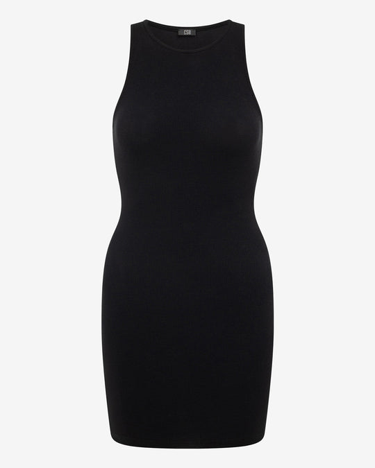 High Neck Mini Dress | Black