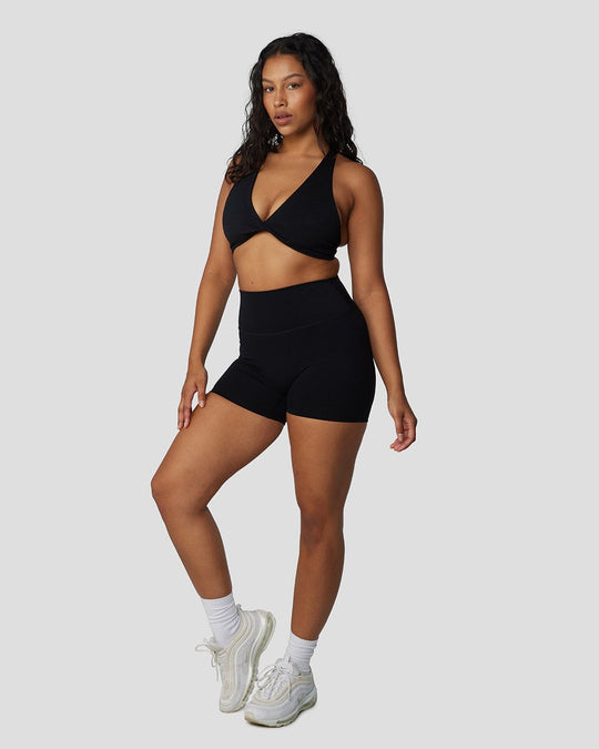 Fade Scrunch Shorts 4" | Black