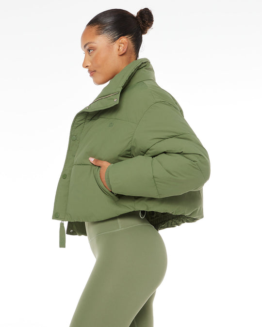 Cropped Puffer Jacket | Clover