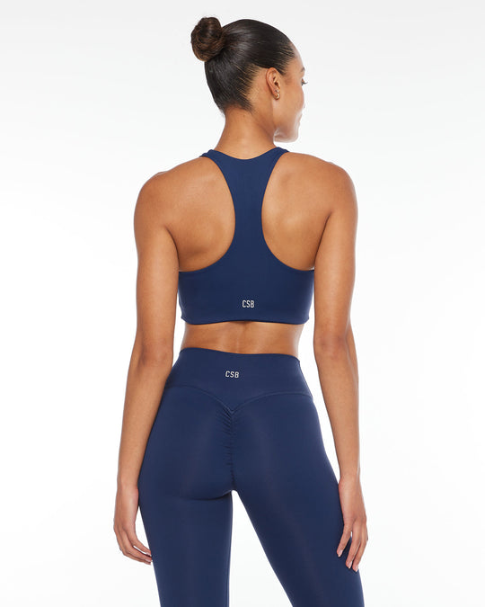 Activluxe Dawn Zip Crop | Navy